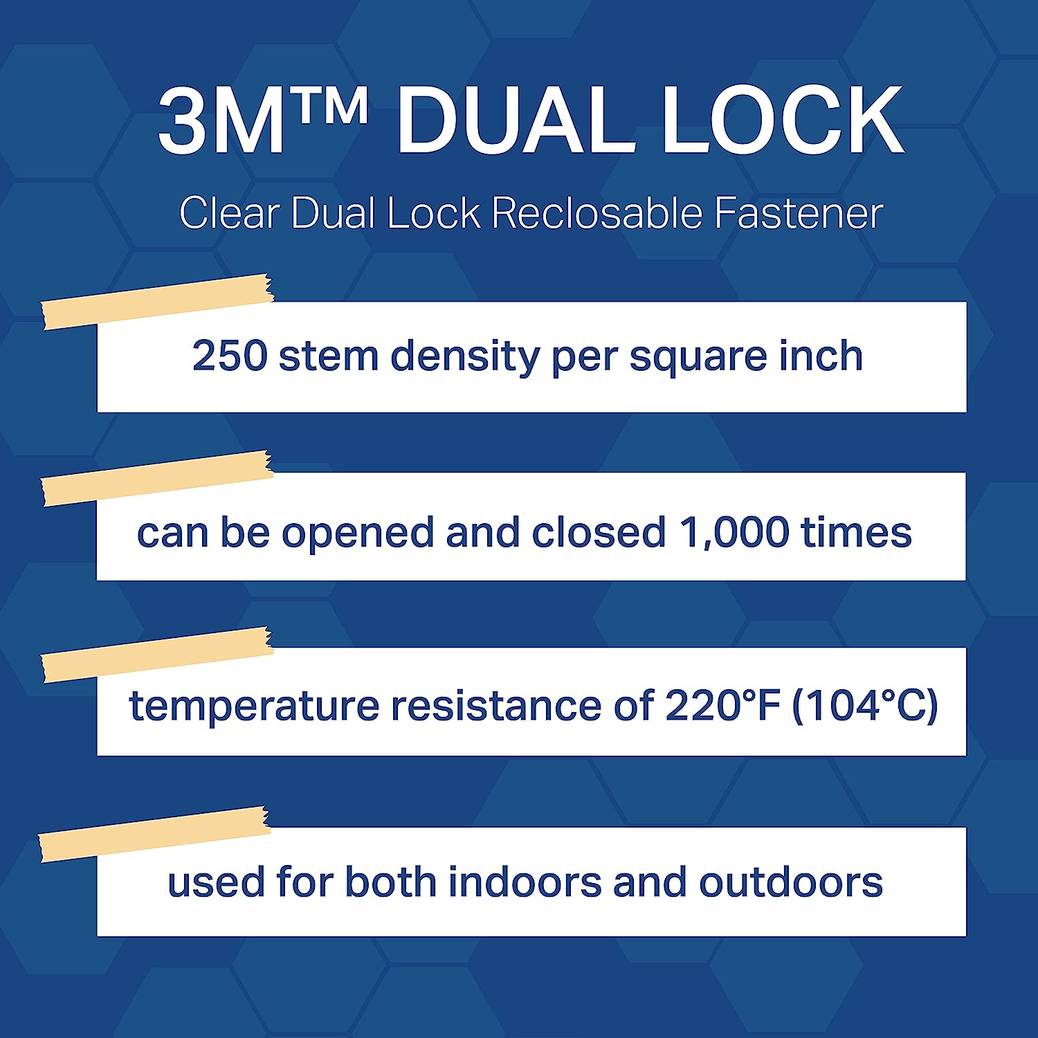TapeCase, 3M SJ3560, Clear Dual Lock Resealable Fastener, Polyolefin Adhesive, Clear, 1 in, 100 packs, 1 Count - Image 4